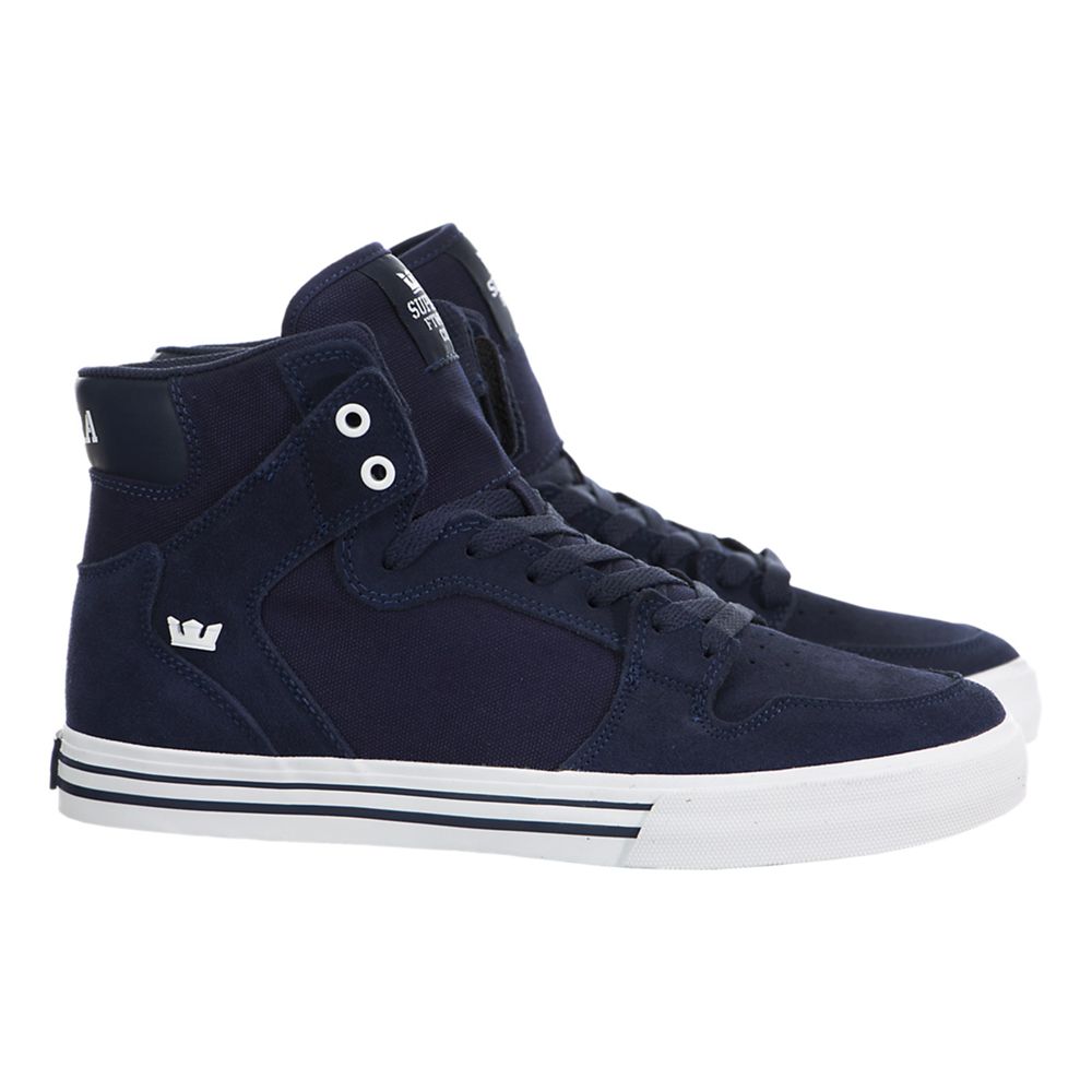 Baskets Montantes Supra Vaider Bleu Blue Nights/White Homme | RWC-27330854